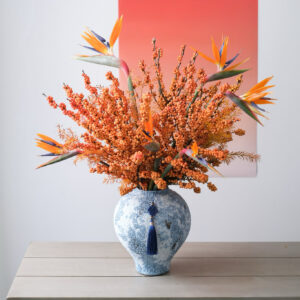 chậu hoa cúc mẫu đơn và lan tím (sao chép)